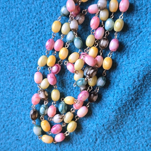 Vintage Multicolor beaded Long Necklace Fashion Jewelry - Picture 10 of 12